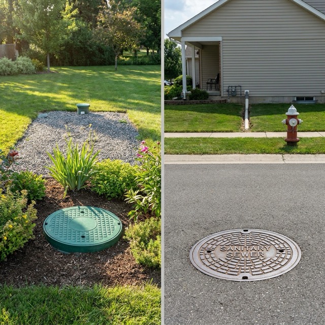septic system vs municipal sewer Delaware - advantages and disadvantages